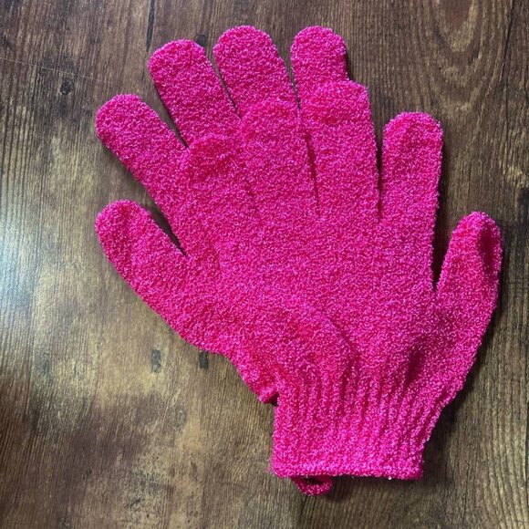 NEW Nylon Exfoliating Bath Shower Gloves - Picture 1 of 5